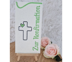 Stickdatei - ITH Schokohülle "Zur Konfirmation"